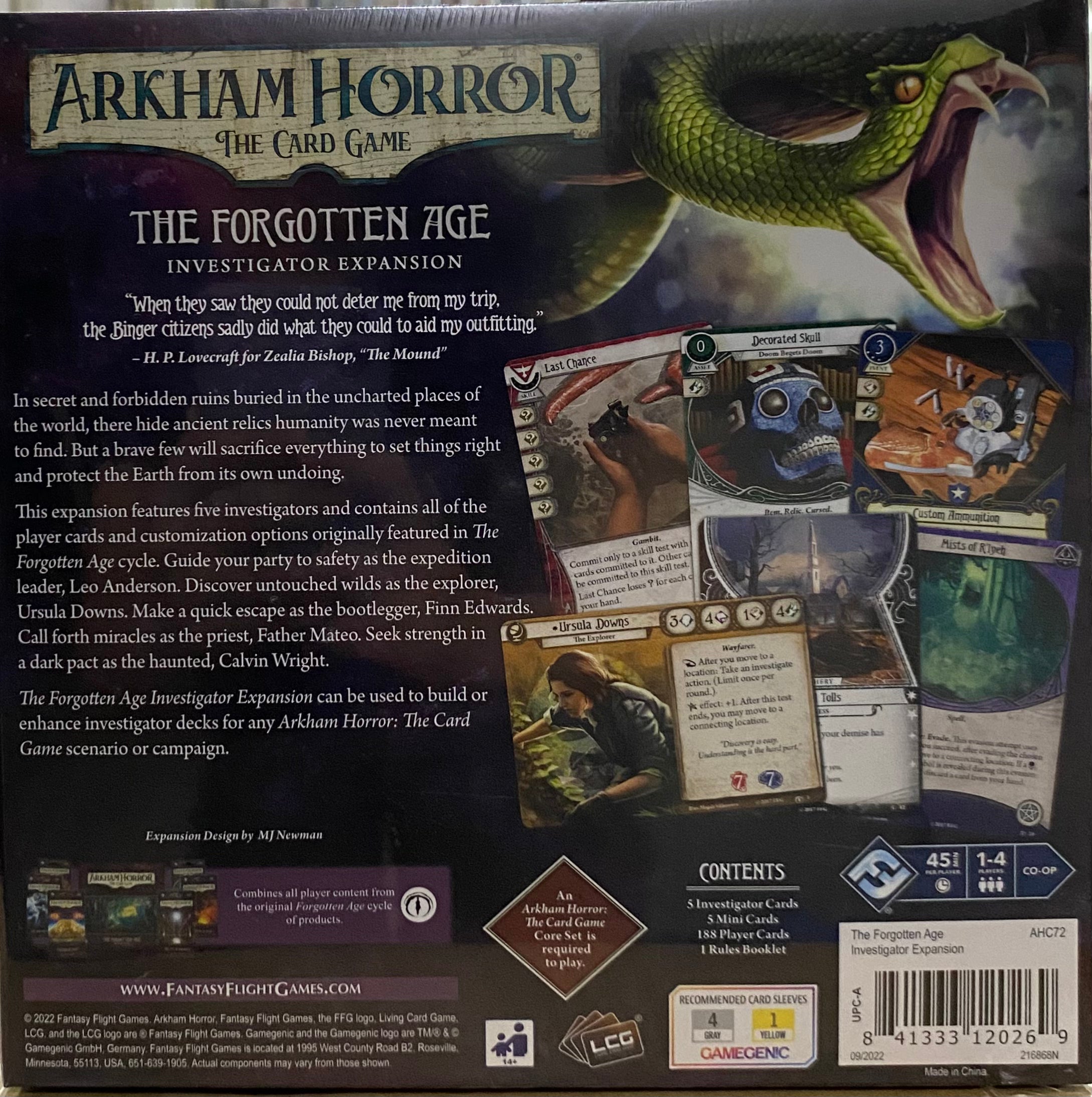 Arkham Horror: The Card Game – Forgotten Age Investigator Expansion ...